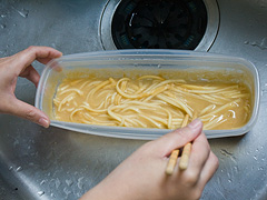 味噌煮込みうどんに水を足す